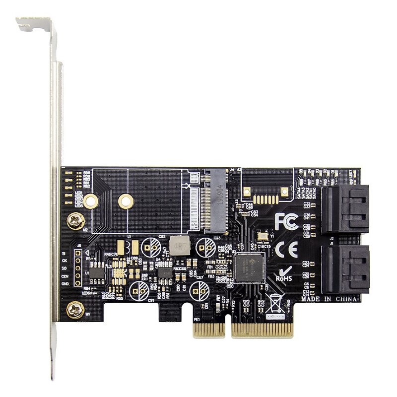 PCI-E X4  ī JMB585 Ĩ M.2 Ű B NVMe SSD Ȯ ī NGFF ָ Ʈ ̺  ī